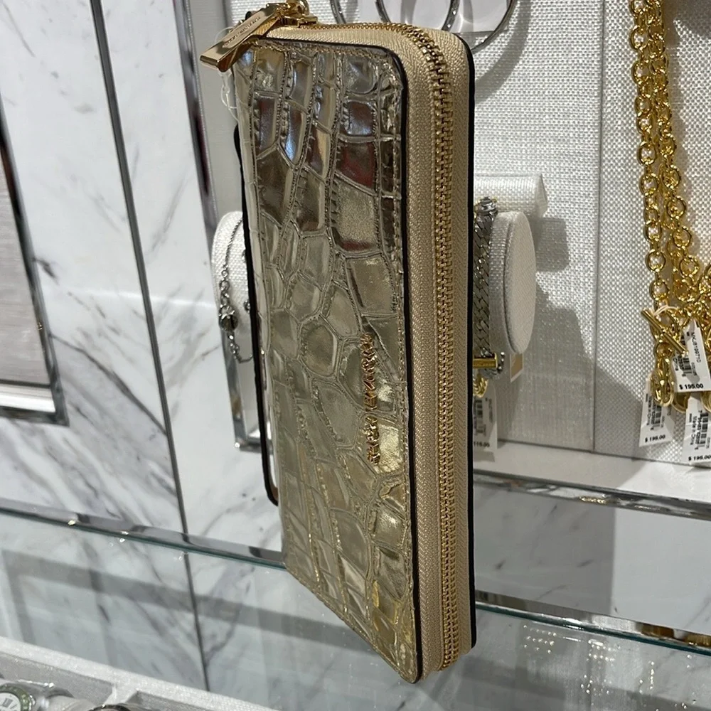 Michael Kors Gold Crocodile Embossed Wallet